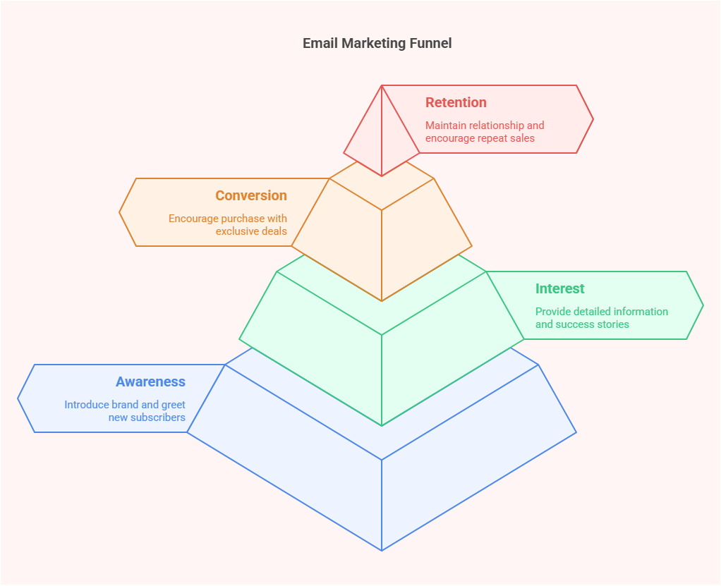 Email marketing funnel stages