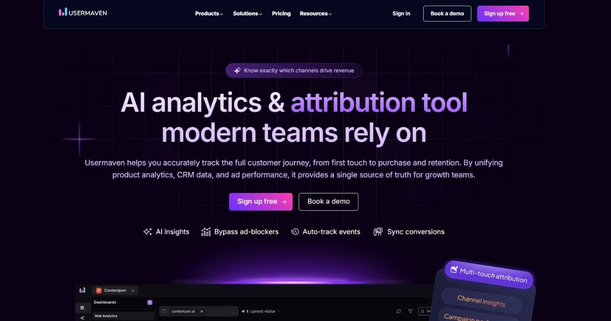 Usermaven interface