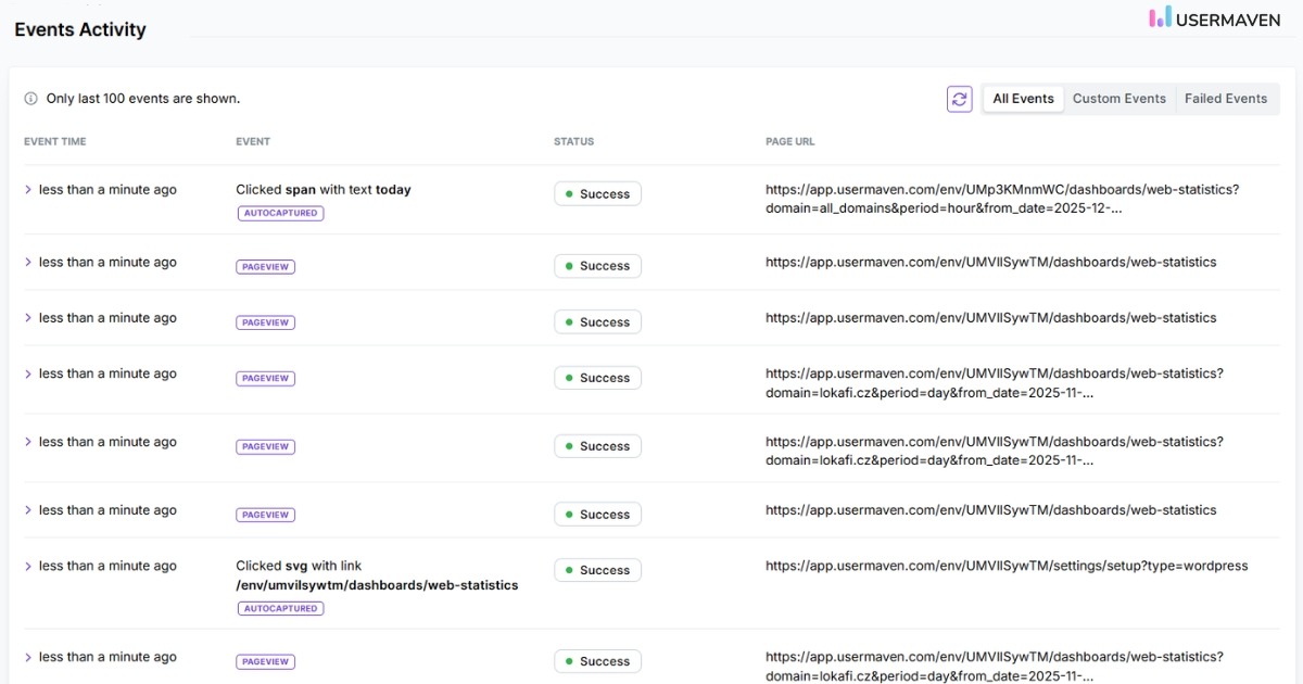 Events in Usermaven