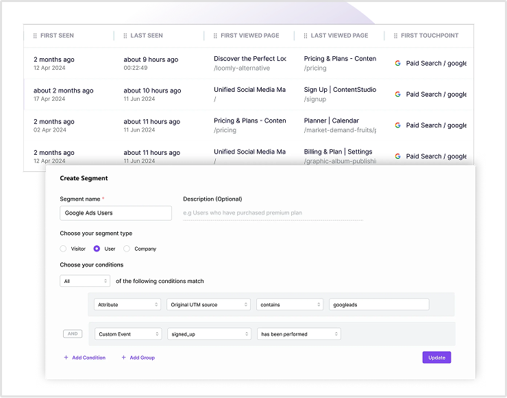 Segments in Usermaven