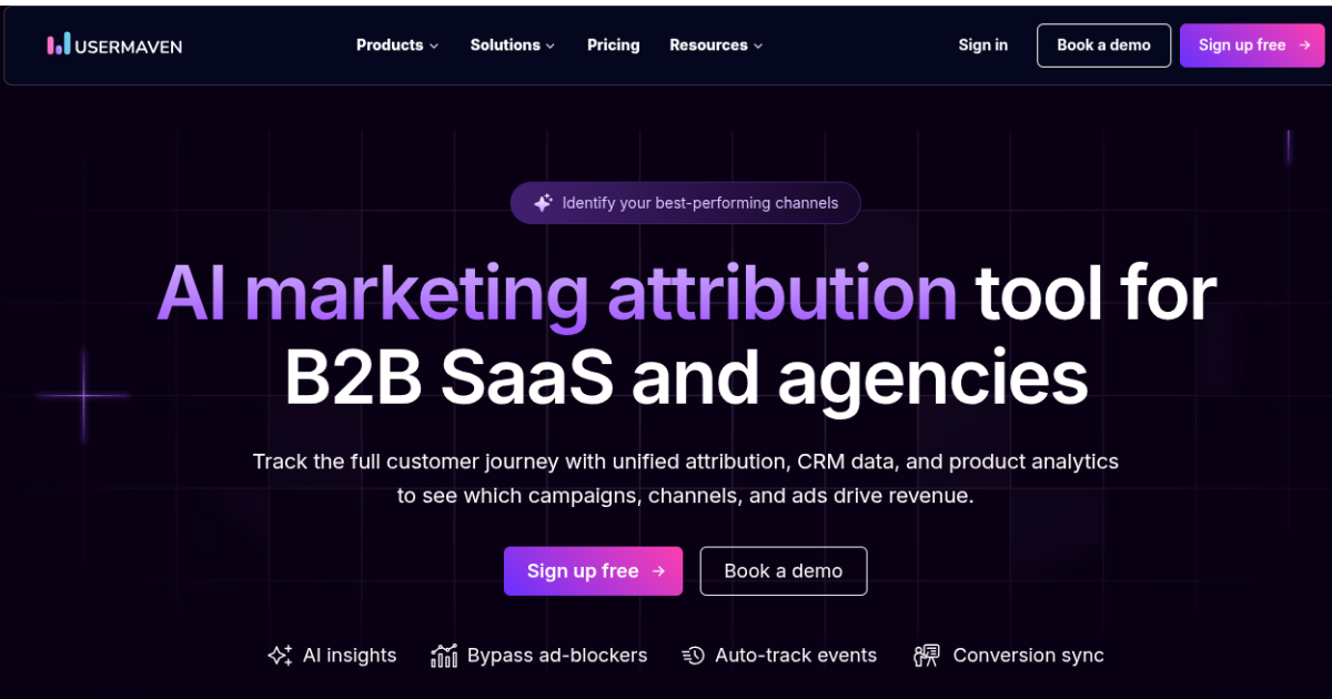 Usermaven marketing attribution platform
