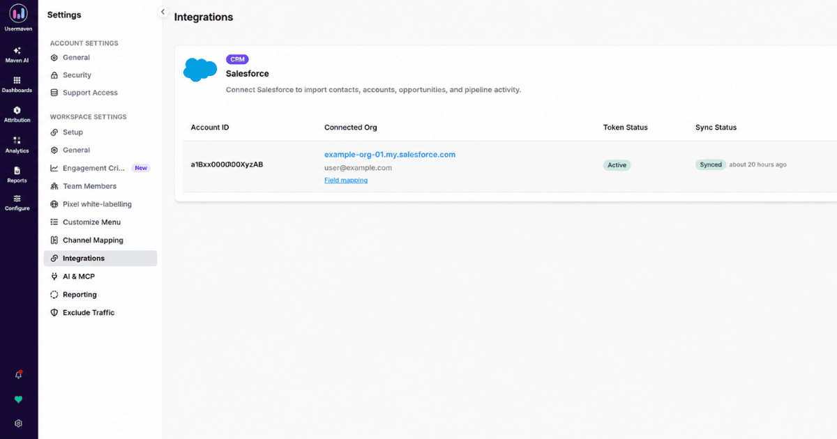 Salesforce sync status